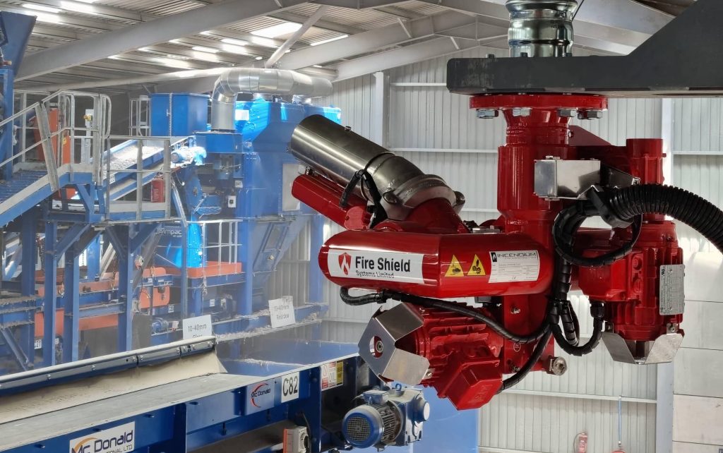 fire shield fire suppression system at waste plant